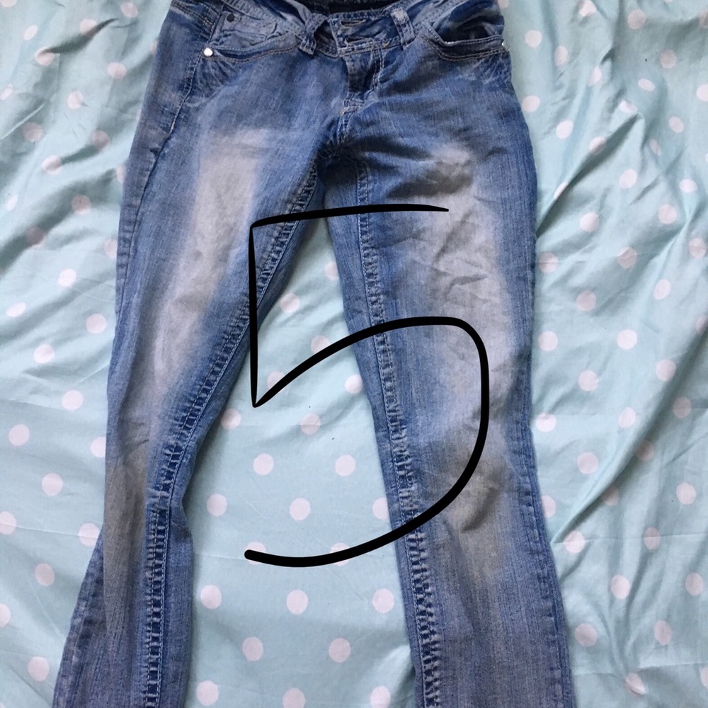 Light wash blue jeans